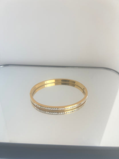 Pulseira Dourada com Zircónias