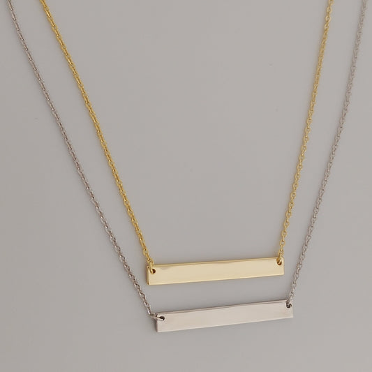 Colar Barra Personalizável em Prata