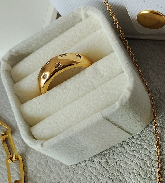 Anel 7 Estrelas - Banho de Ouro 18K