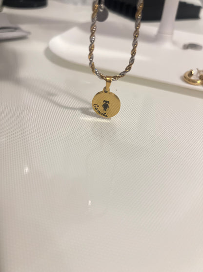 Pulseira personalizada com medalha de menina ou menino