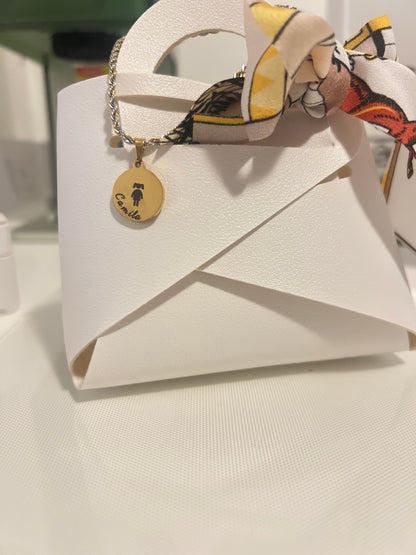 Pulseira personalizada com medalha de menina ou menino