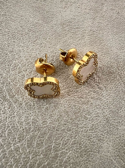 Brincos de Trevol com Zircônias Brilhantes