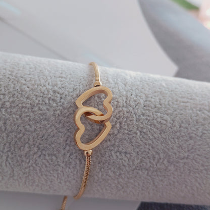 Pulseira Ajustável Corações Entrelaçados